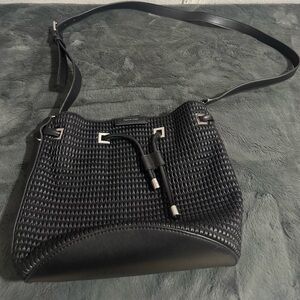 Calvin Klein Woven Black Shoulder Bag